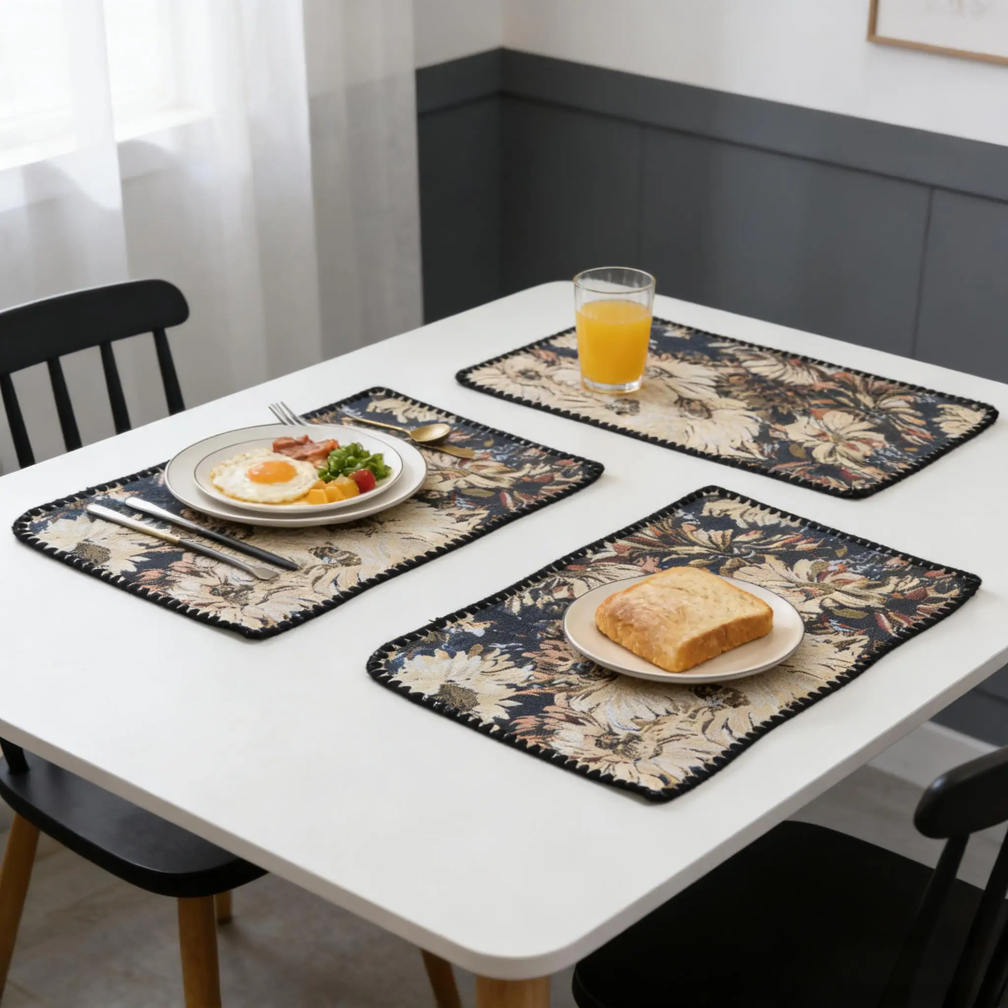 12 x 18 Inch Farmhouse Washable Placemats for Dining Table Cotton Linen Placemats for Farmhouse Kitchen Tabletop Table mats
