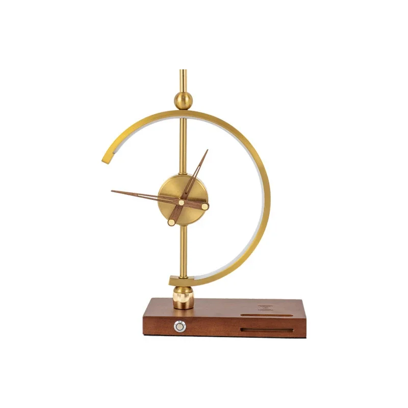 

Soft light creative clock desk lamp Smart light luxury Mobile phone charging Clock desk lamp