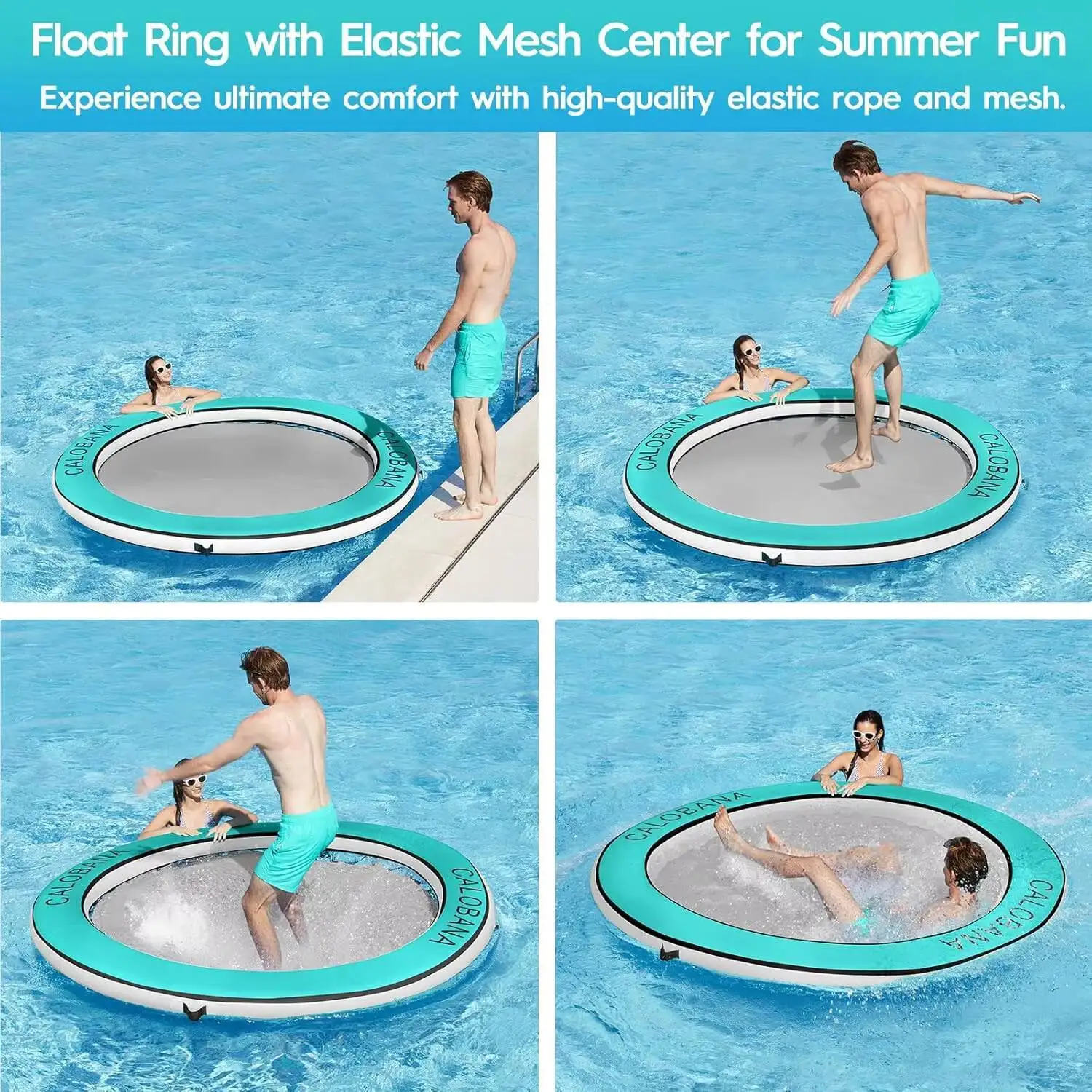 원형 플로팅 링 풍선 물 해먹, 고하중 강 물놀이용, 호수 뗏목, 성인용 태닝 풀 라운저 플로트 아일랜드 플랫폼