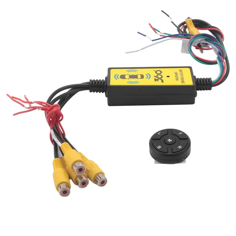 AB96-4To1 Car Panoramic 360 Camera Video Reversing Switch Box Car Blind Spot Camera Video Switch Box Wireless Remote Control