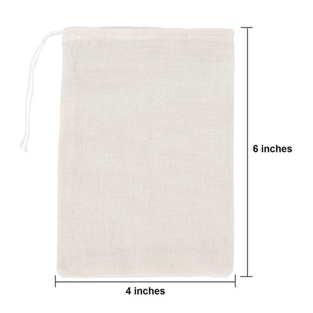 50 Pack Cotton Muslin Bags Multipurpose Drawstring Bags for Tea Jewelry Wedding Party Favors Storage (4 x 6 Inches)