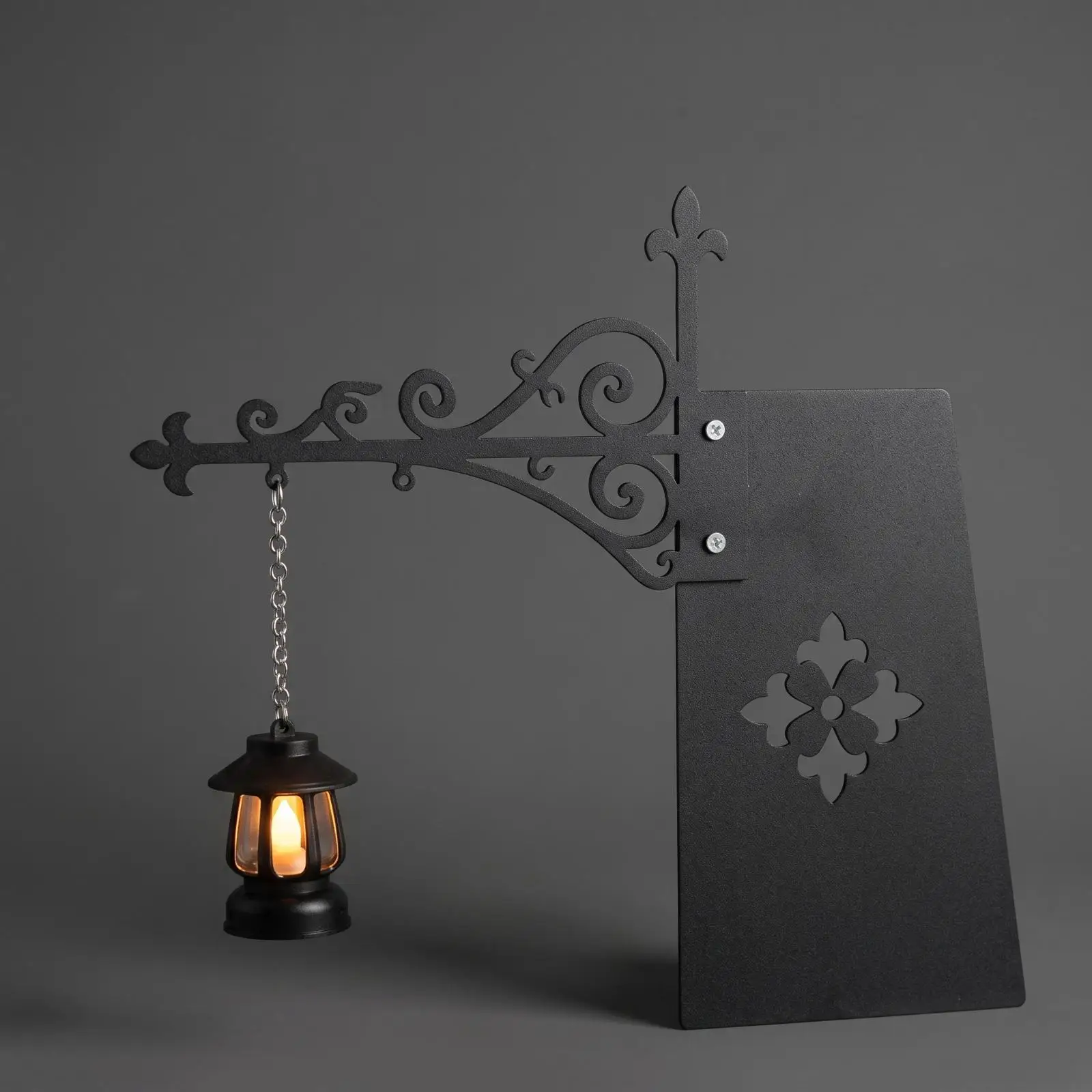 Bookshelf Lantern Light Ornate Iron Wall Lamp Design Wall Light Warm Room Lighting for Living Area