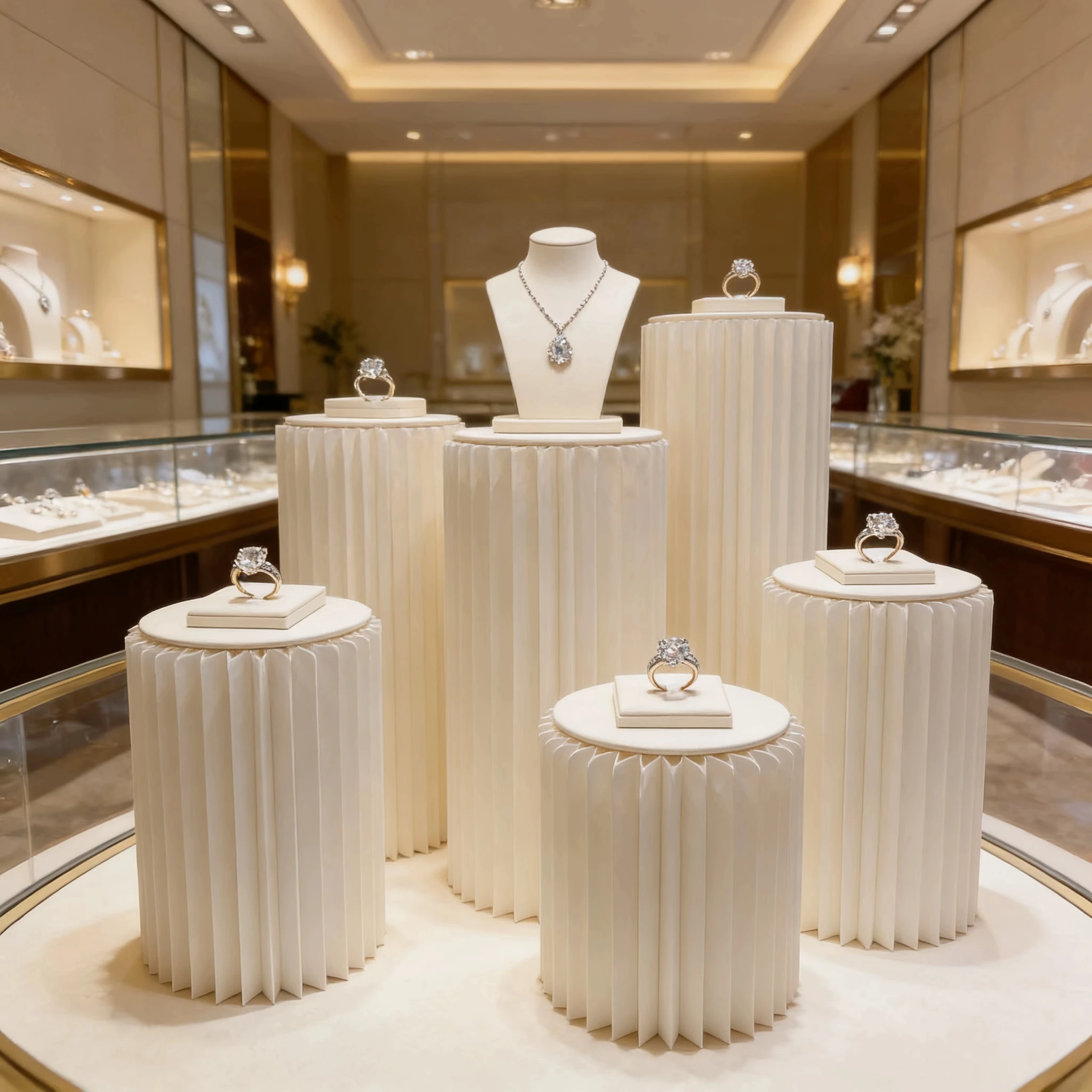 Collapsible Paper Honeycomb Cylindrical Display Stand With Art Deco Design For Wedding Dessert Tables Retail Store Decoration