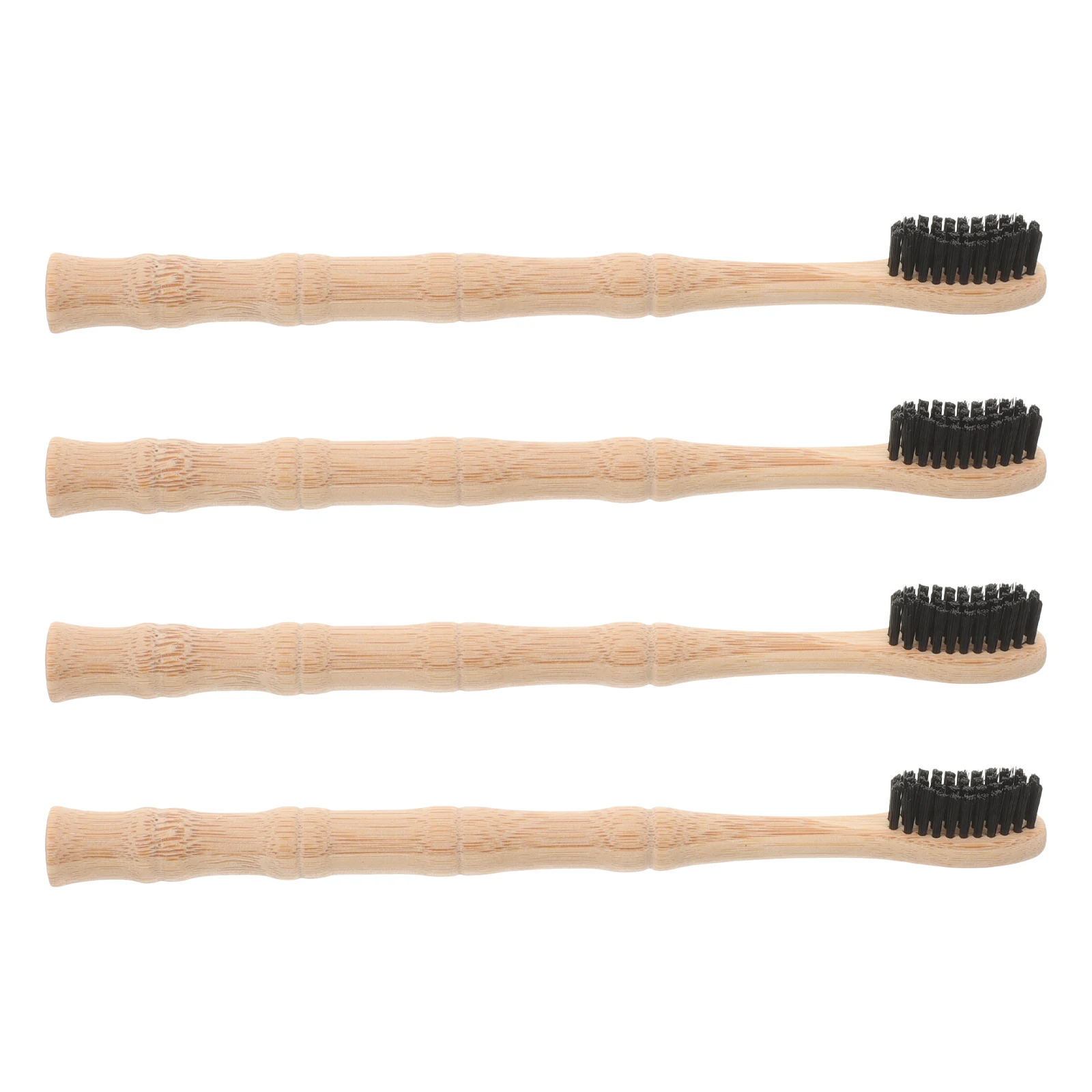 

4pcs Soft Bamboo Toothbrush Black Soft Bristles Tooth Brush Wavy Head Creative Wooden al Care Dental Hygiene Tool