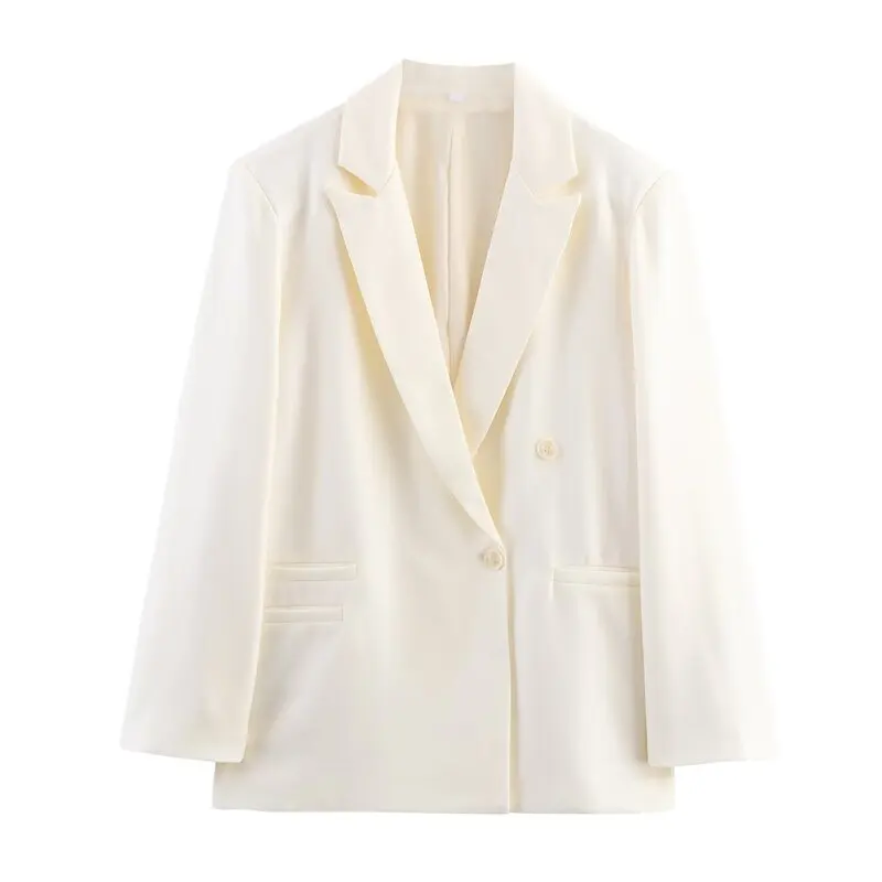 سترة نسائية صيفية جديدة لعام 2025 بأكمام طويلة وتصميم بسيط مريح بملمس الكتان مناسبة للعمل قطعة واحدة #3