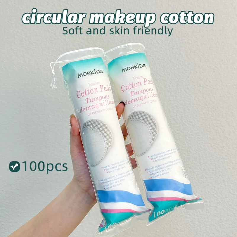 200 Uds. Almohadilla de algodón redonda suave y transpirable, almohadilla de algodón de doble cara, limpieza facial diaria y eliminación de maquillaje, ideal para trave
