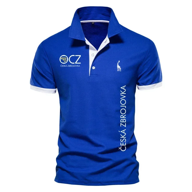 NEW POLO shirt for men CZ Ceska Zbrojovka Czech Firearms print 100% cotton luxury Men's Golf Shirt oversized men's shirt XS-5XL