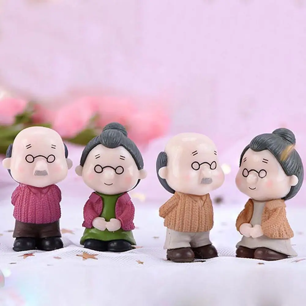 Cute 2/3Pc Couple Dollhouse Sweety Lovers Grandma Grandpa Ornaments Christmas Decoration Miniatures