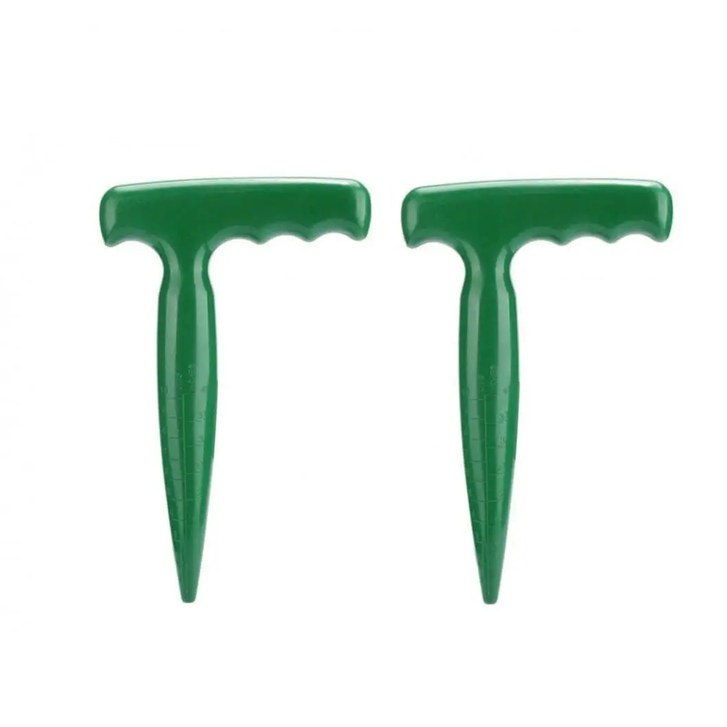 

2pcs Green Handheld Plastic Hole Punch Sowing Seeds for Seedling Starting / Sowing, Transplanting Widger Planting Tools