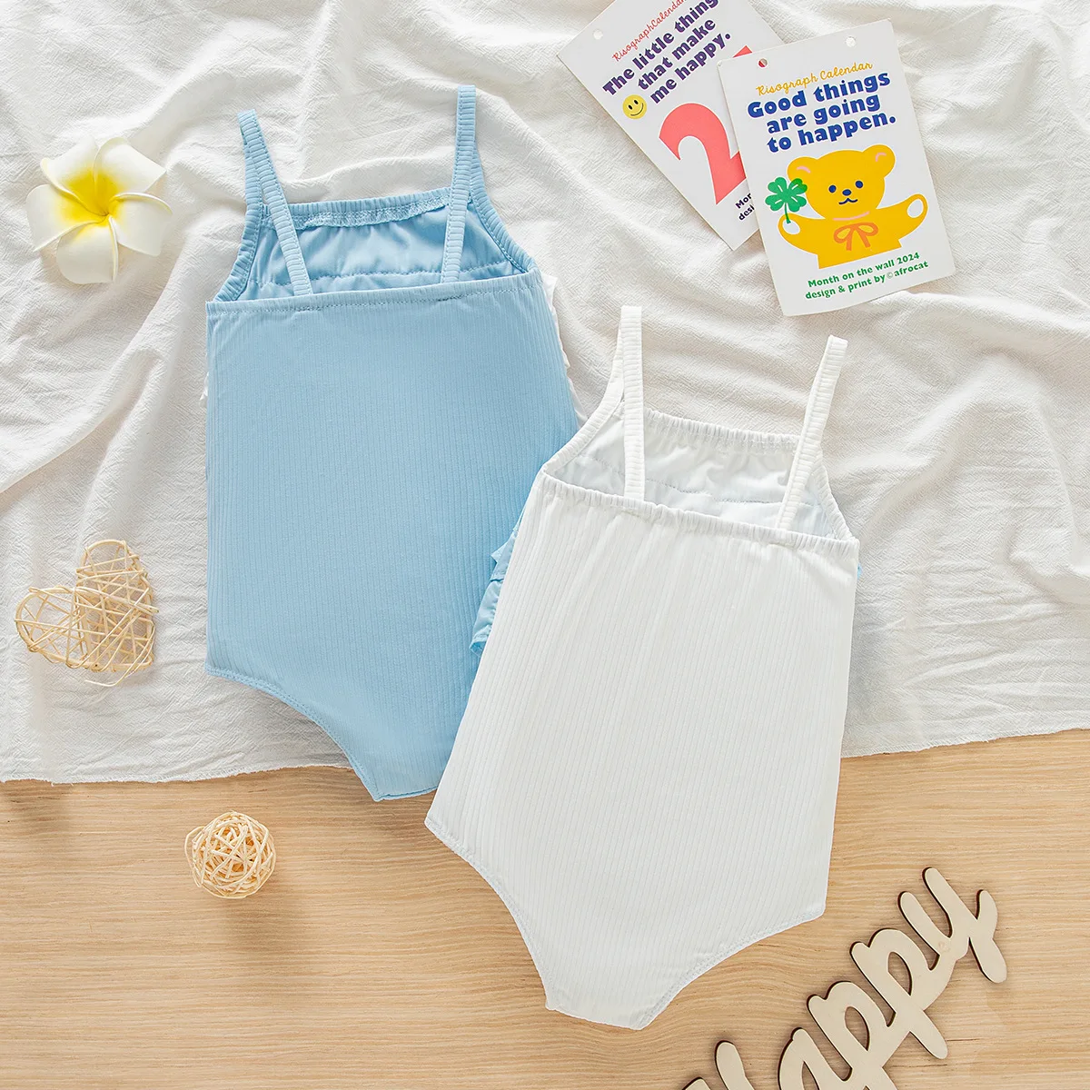 2026 Summer Toddler Girl One-Piece Swimsuit Ruffle Layered Cami Strap Quick Dry Bathing Suit for Kids Beach Pool