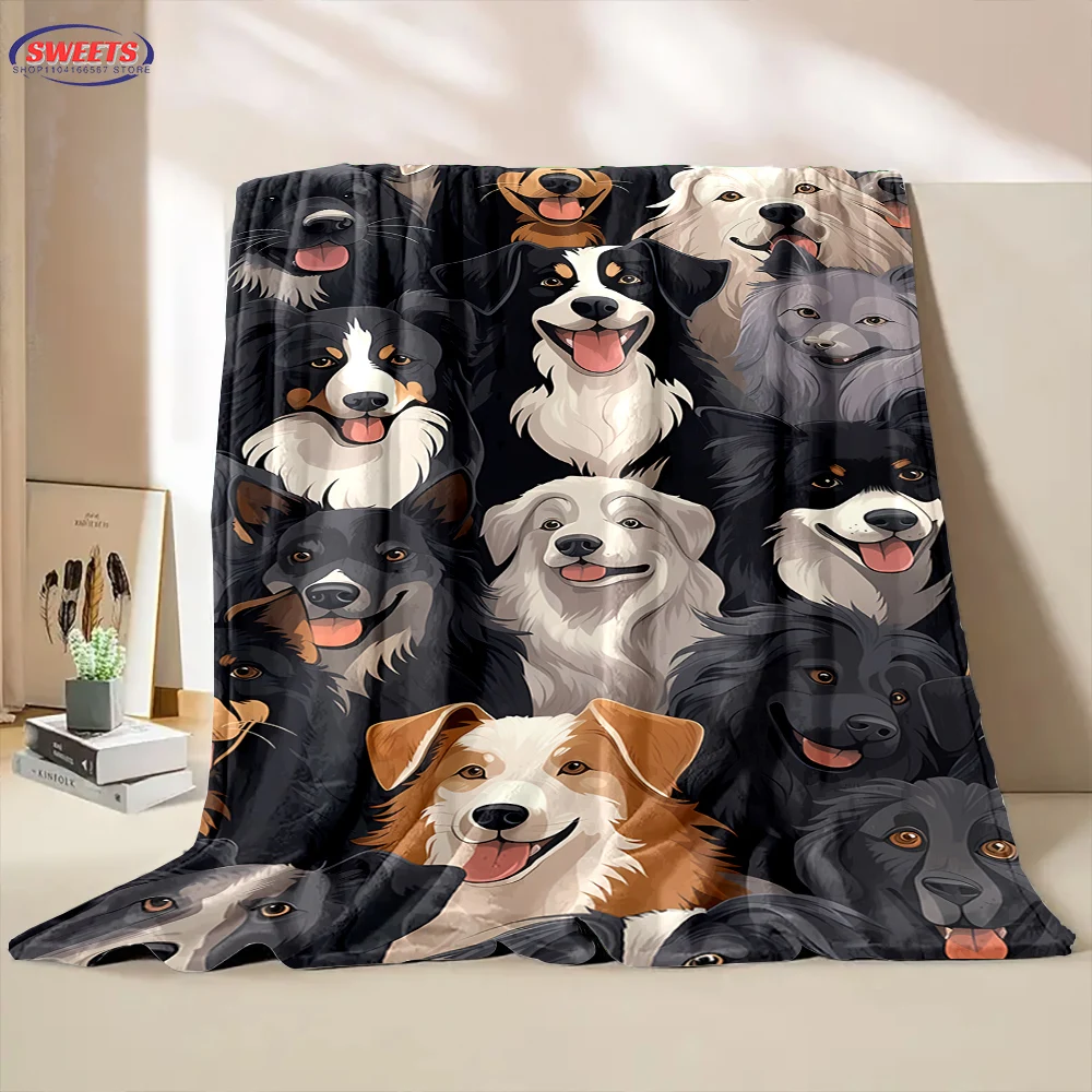 New Arrive Cute Dog Theme Cartoon Soft Blanket for Bed Bedroom Sofa Picnic,Throw Blanket for Cover Outdoor Leisure Trip Nap Gift