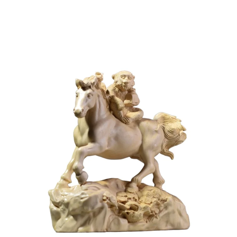 Hand-Cast Premium Metal Monkey on Horse Statue - 4.5