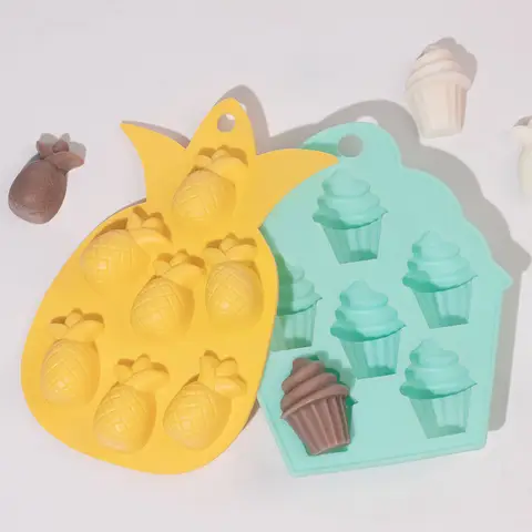 Multicavity Pineapple Silicone Baking Mould Unicorn Chocolate Candy Jelly Ice Cube Mold Soap Candle Cake Decor Making Tool Gift