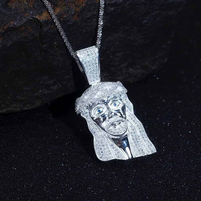 

Wholesale Price Hip Hop Jewelry 925 Sliver Iced JESUS Pendant Moissanite Cubic Zirconia Hip Hop Cuban Chain pendant