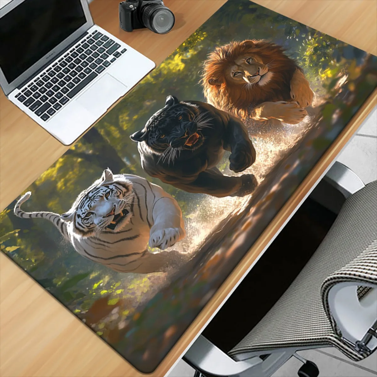 

Lion & Tiger Gaming Mousepad - HD Printed Desk Mat for PC & Office - Multi-Functional Gaming Desk Mat