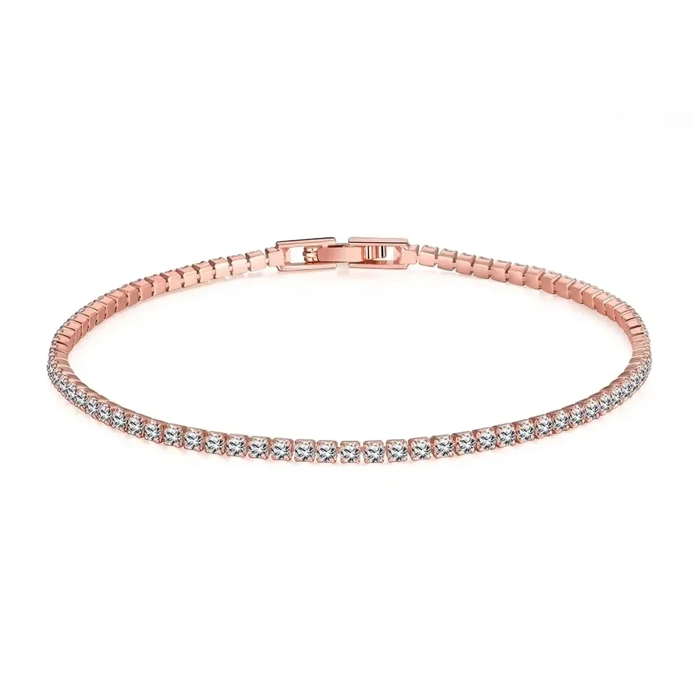 925 Sterling Silver Bracelet 16CM To 19CM Tennis Bracelet 2.5MM Zirconia Anniversary Gift image 3