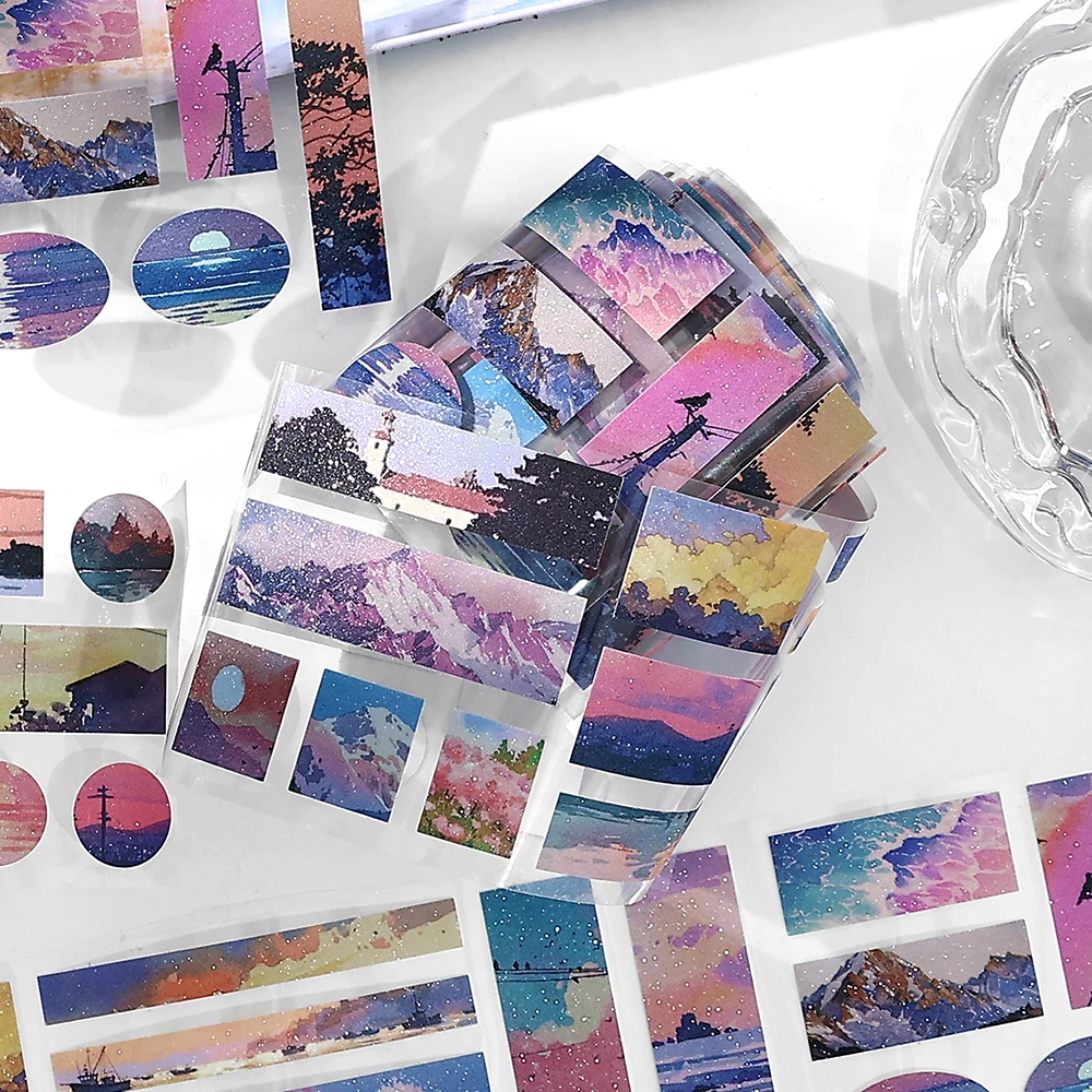 8packs/LOT Meeting Mountains and Seas series cute lovely retro decorative sticky label tape