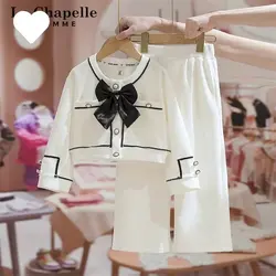 Girls Clothes Sets Spring Autumn Blouses Tops + Pants Outfits For Children Clothes Set Sweet Kids Clothing 4 6 9 T2Pcs