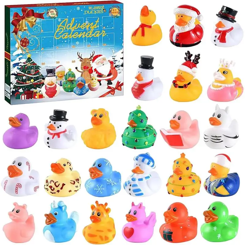 

Toy Advent Calendar Duck Toys Cartoon Advent Calendar Holiday Colorful Animal Toys Cute Children Toys For Home Decoration