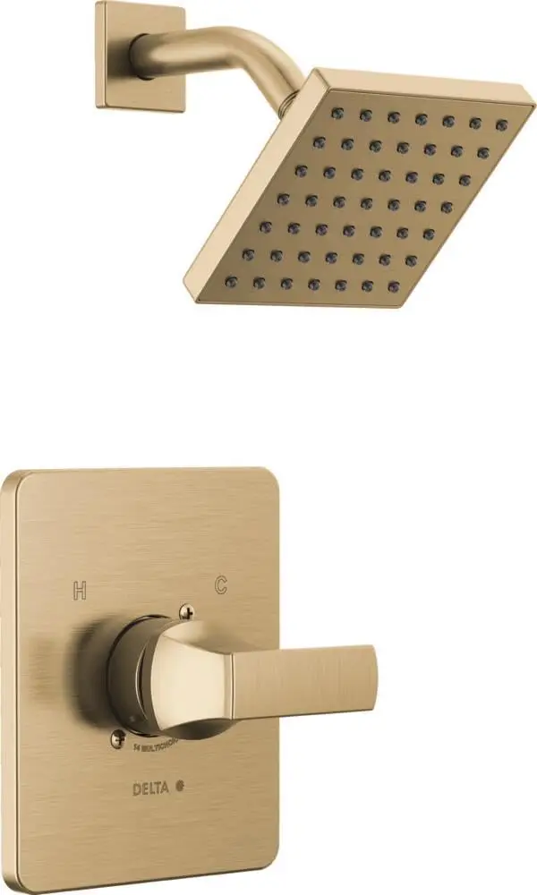 

14 Series Shower Faucet Set in Brushed Gold with Champagne Bronze Trim, Valve Not Included