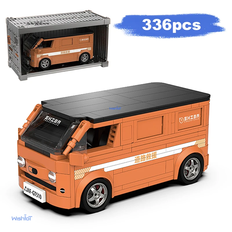 

PB8857 1:32 оранжевый фургон модель строительные блоки комплект городской спасательный автомобиль игрушка офисное украшение дома украшения STEM подарок