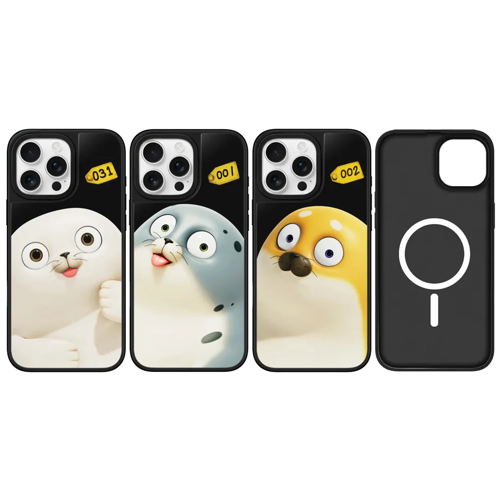 

Cute Poster Cartoon Mirror Magnetic Phone Case Cover for IPhone 17 16 15 14 13 12 Pro Max Case for IPhone 17 Pro Max