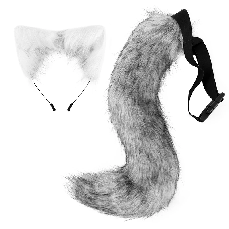 Neue Halloween-Party einstellbare Simulation Fuchs Schwanz Plüsch Fuchs Ohren Haarband Cosplay Anime Ausstellung Dress Up Zubehör – Detail 8
