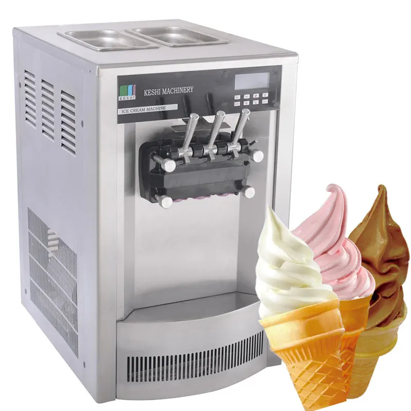 Table Model Soft Ice Cream Machine with 3 Flavours