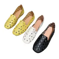 tenis feminino 2026 Square Toe Loafers Women Leather Ballet Flats Ladies Hollowed Summer Trip Shoes Woman Flats - Image 5