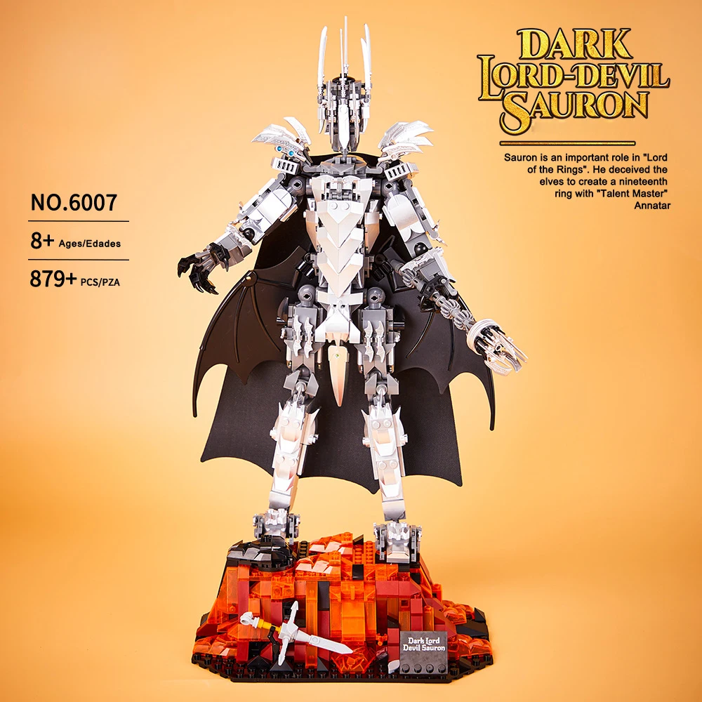 

Idea Movie Figures Building Block Sauron Brick Dark Lord Demon King Model Sets Construction Toy Collection With Light For Gift