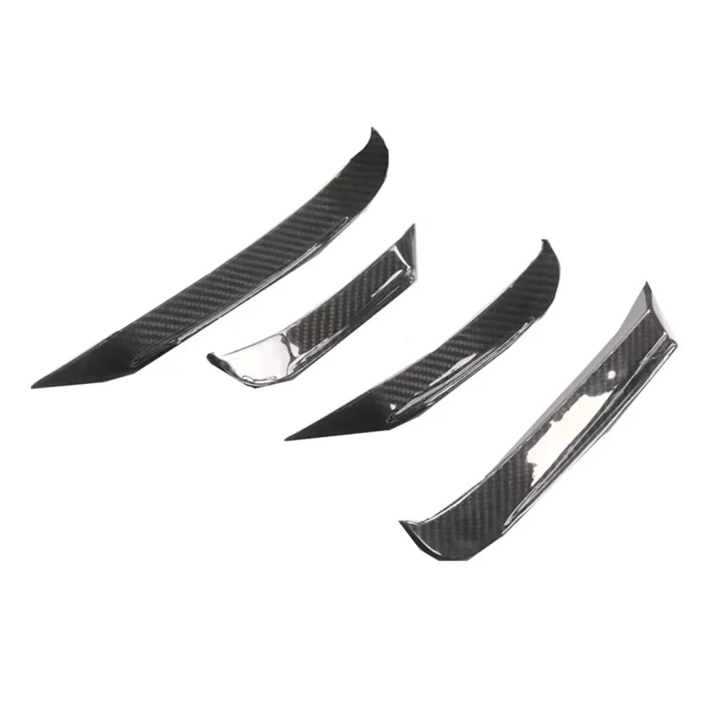 Real Dry Carbon Fiber Car Front Bumper Wind knife Splitter Spoiler Canard Air Knife Surround Trim  For BMW 8 Series G16