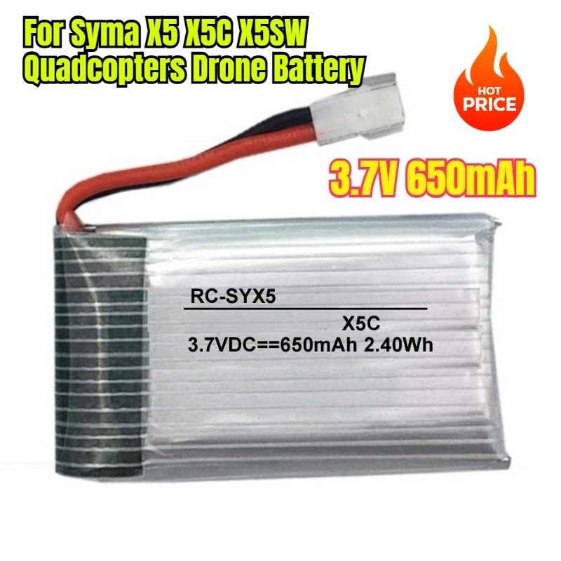 

3.7V 650mAh for Syma X5 X5C X5SW Quadcopters Drone Battery