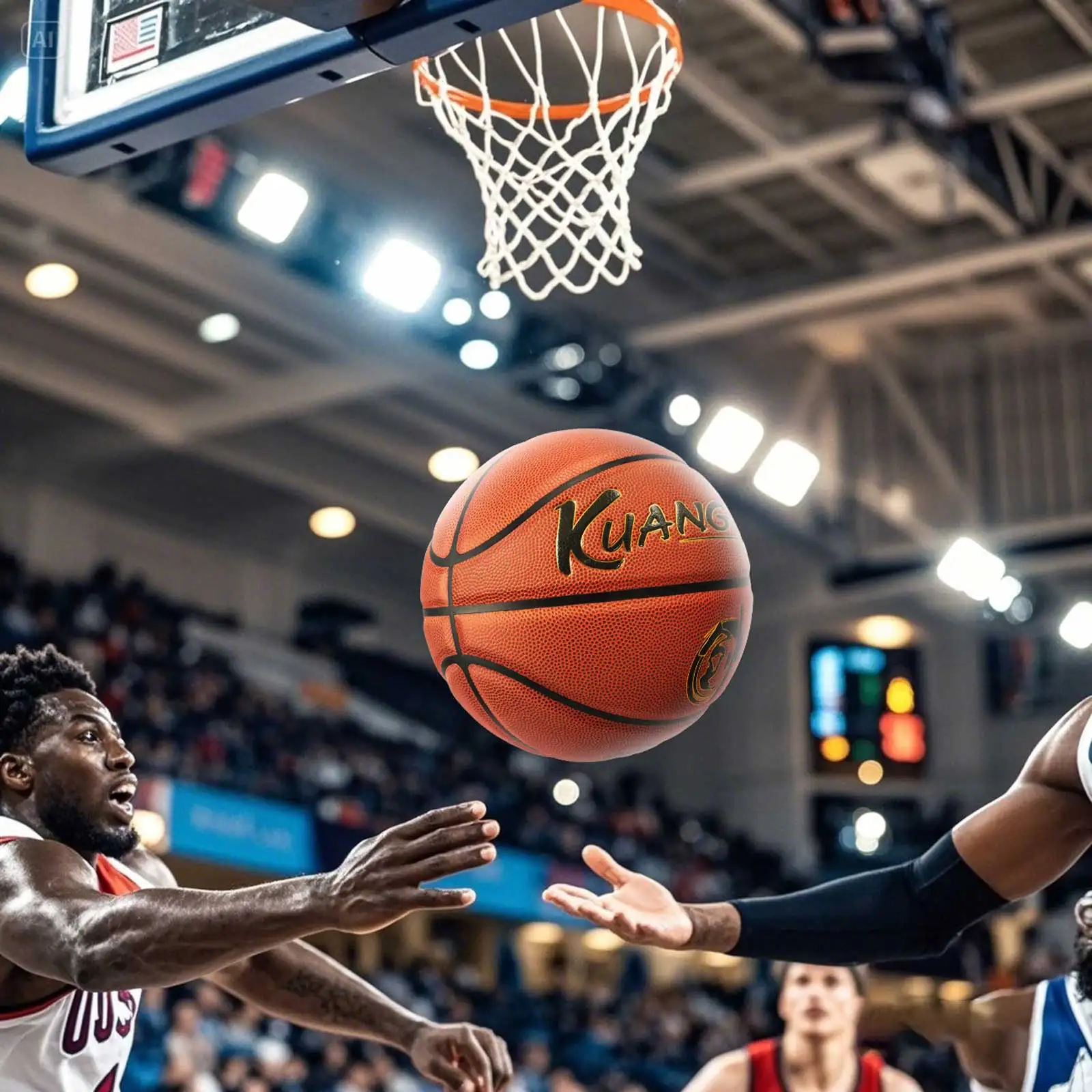 Баскетбольный мяч Kuangmi, баскетбольный мяч FFIBA, изготовленный для игры в помещении и на открытом воздухе, официальный размер 7 (29,5 дюйма), KMBB21