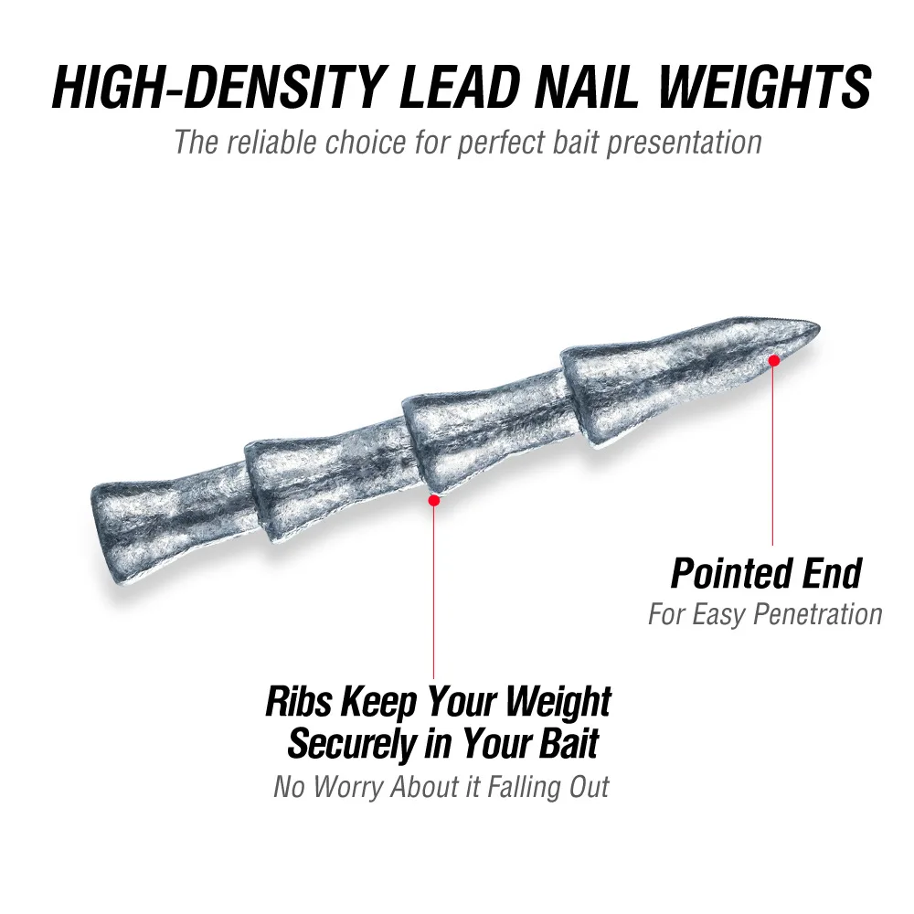 LHFSH 10Pcs Nail weights Sinkers Worm lure Weight Insert Fishing Sinkers Wacky Rig Trout Bass Fishing Neko Rig Fishing Tackle view 3