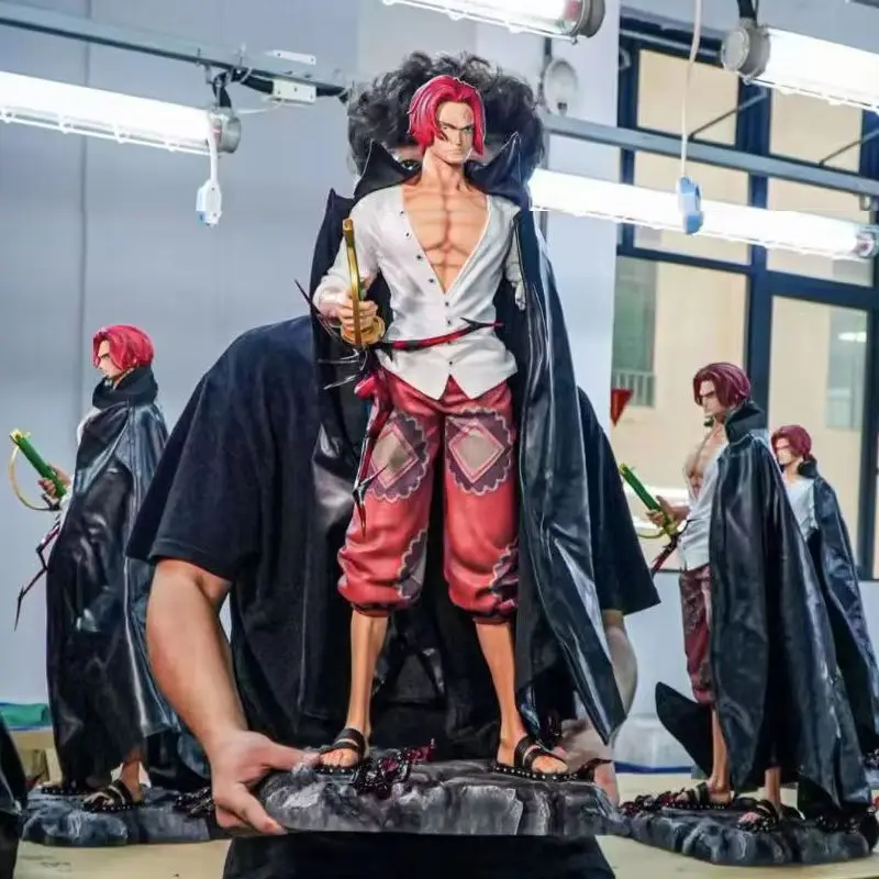 大型ワンピースアニメ赤髪のシャンクスフィギュアコレクタブルテーブルデコレーションアクショントイモデルプレイ可能ギフト日本からのファンギフト
