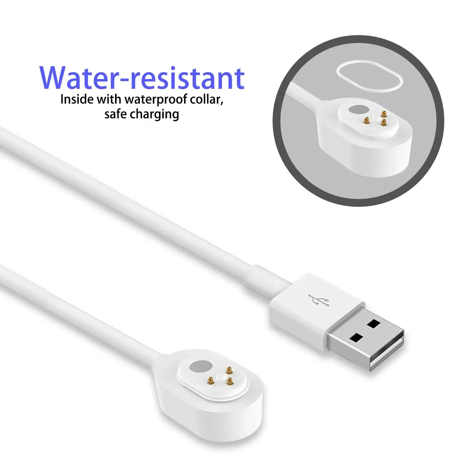 Trắng 7.6M Chống Chịu Thời Tiết Cáp Sạc Cho Arlo Ultra/Ultra 2/Pro 3/Pro 4/Pha/Đi 2/PRO 5S Có Cổng USB Sạc Nhanh (Mỹ)