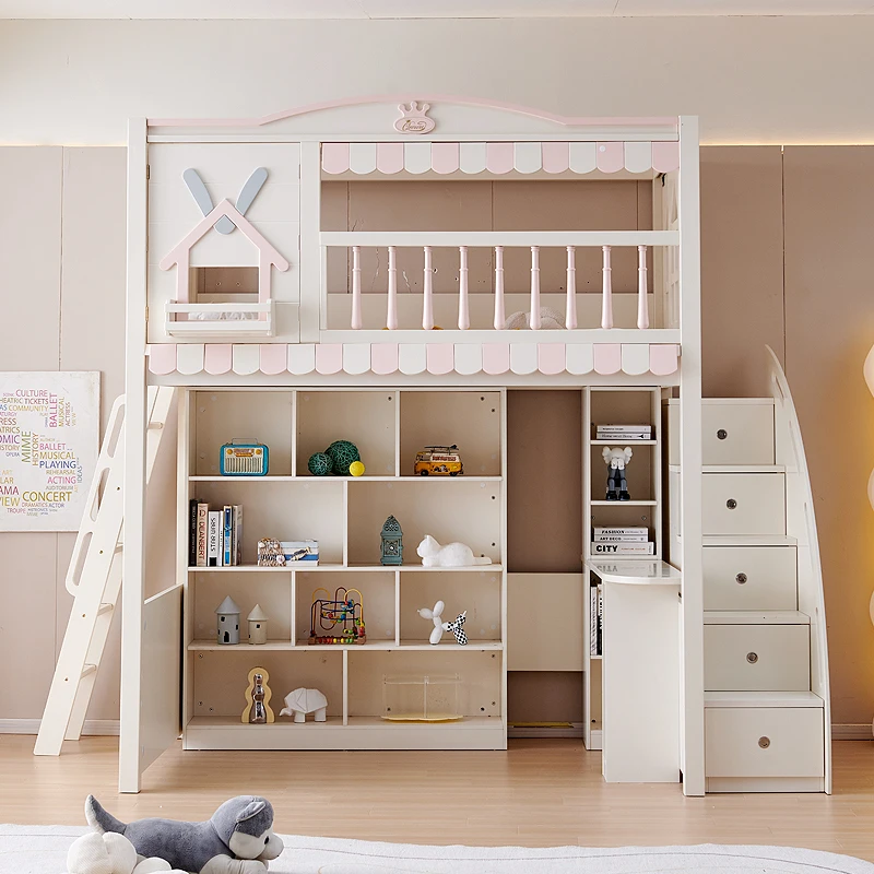 

Children's desk, wardrobe, integrated castle tree house bed, staggered bunk beds, double bunk beds, upper and lower tables