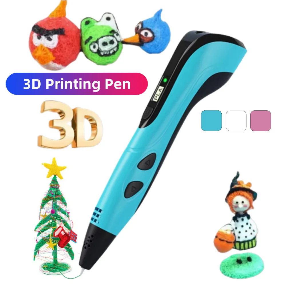 

3D-ручка для печати, набор 3D-ручек со светодиодным дисплеем для детей, нить накаливания, детский USB-инструмент для рисования, игрушка для рисования, сделай сам, подарок на Рождество и день рождения