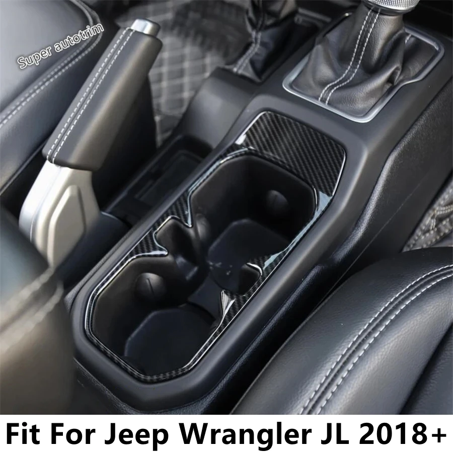 

Central Console Front Seat Water Cup Holder Panel Decoration Cover Trim Accessories Interior For Jeep Wrangler JL 2018 - 2022