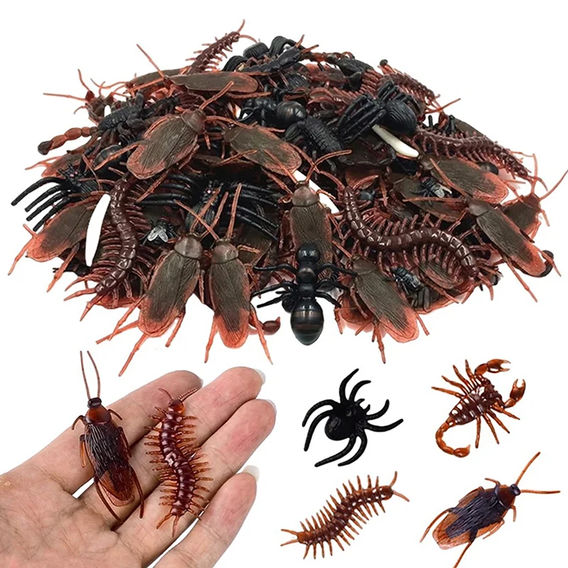 Hot Sale 20pcs Halloween Simulation Bug Cockroach Spider Centipede Scorpion Plastics Prank Bug Funny Halloween DIY Decoration