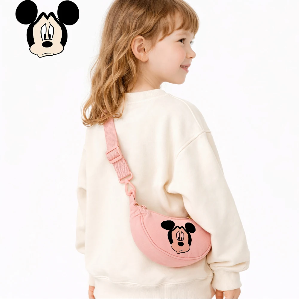 

Детская холщовая сумка через плечо в морском стиле Disney с мультяшным принтом Микки Мауса, легкая, вместительная, милая повседневная сумка для ежедневного использования