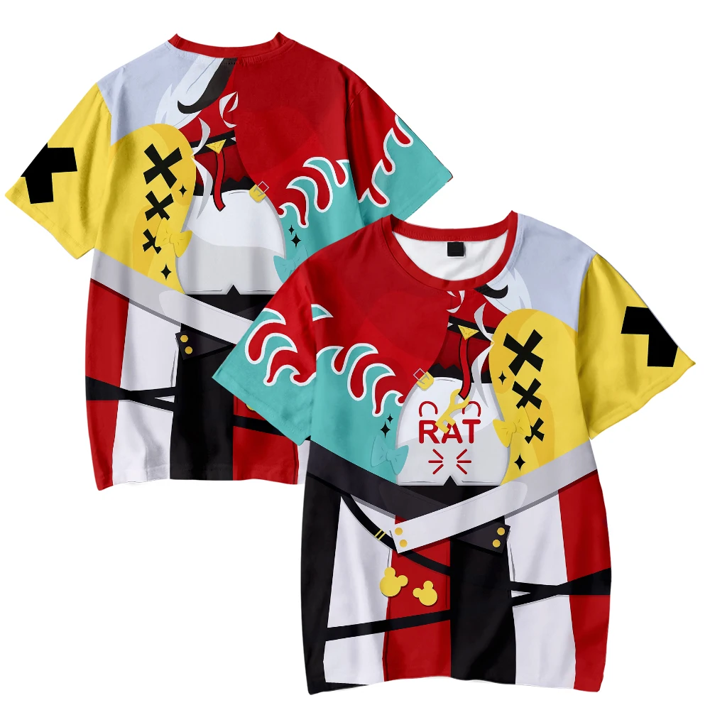 

2026 Hakos Baelz VTuber Anime Tshirt Unisex Crewneck Short Sleeve Men Women T-shirt Harajuku Streetwear New Manga 3D Clothes