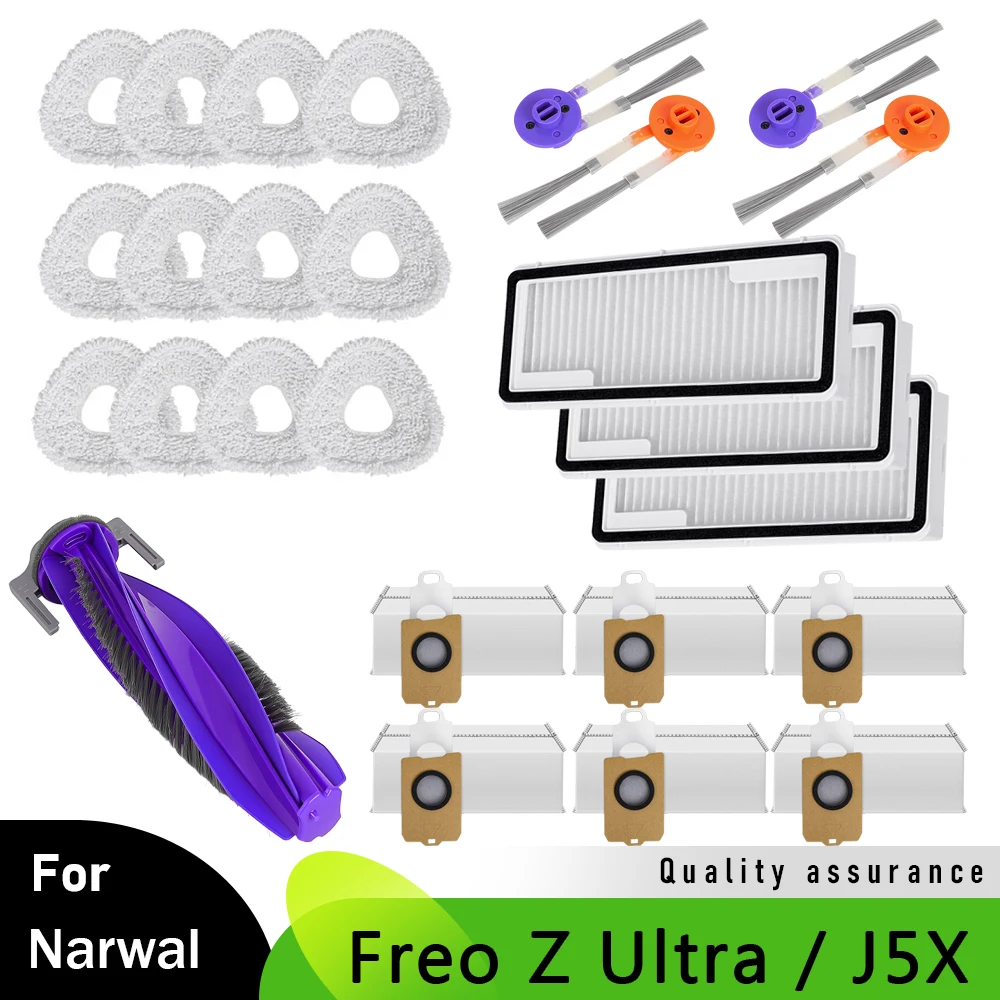يصلح ل Narwal Freo Z10 Ultra J5X فراغ قطع الغيار ممسحة القماش كيس لجميع الغبار مرشحات الأسطوانة الرئيسية فرشاة جانبية استبدال الملحقات