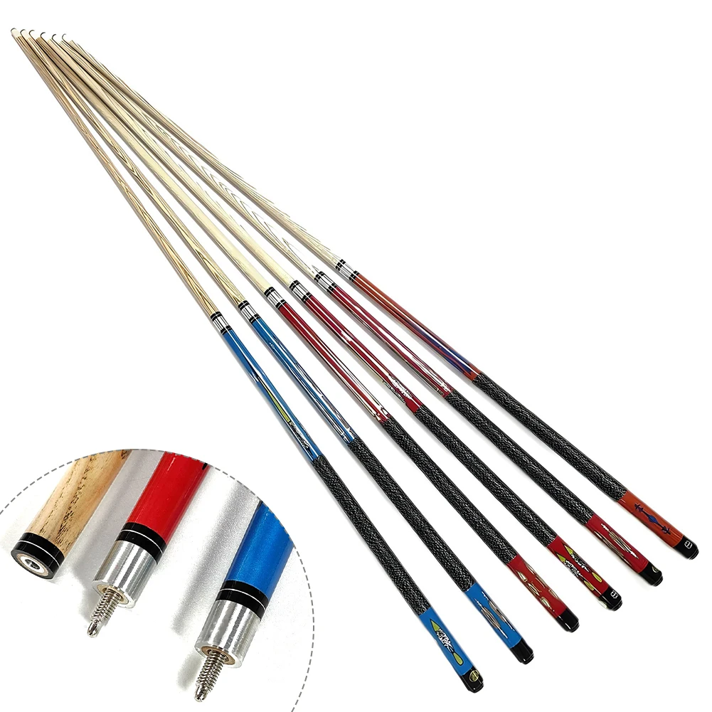 

1PC 146CM 1/2 Split Ash Billiard Cue 13MM Head Black 8 Pool Cue Wrap Grip Billiard Accessories