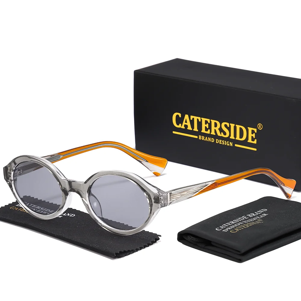 

CATERSIDE Retro Women's Oval Sunglasses with High-Quality Thick Frames Men's Outdoor Driving Fashion Street Style Glasses UV40