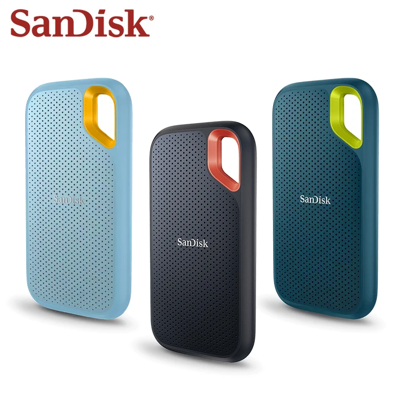 SanDisk Extreme Portable SSD E61 USB 3.2 Gen2 Unidade de Estado Sólido com Velocidade de até 1050MB/s 500GB 1TB 2TB 4TB SSD Externo IP65 para PC e Mac