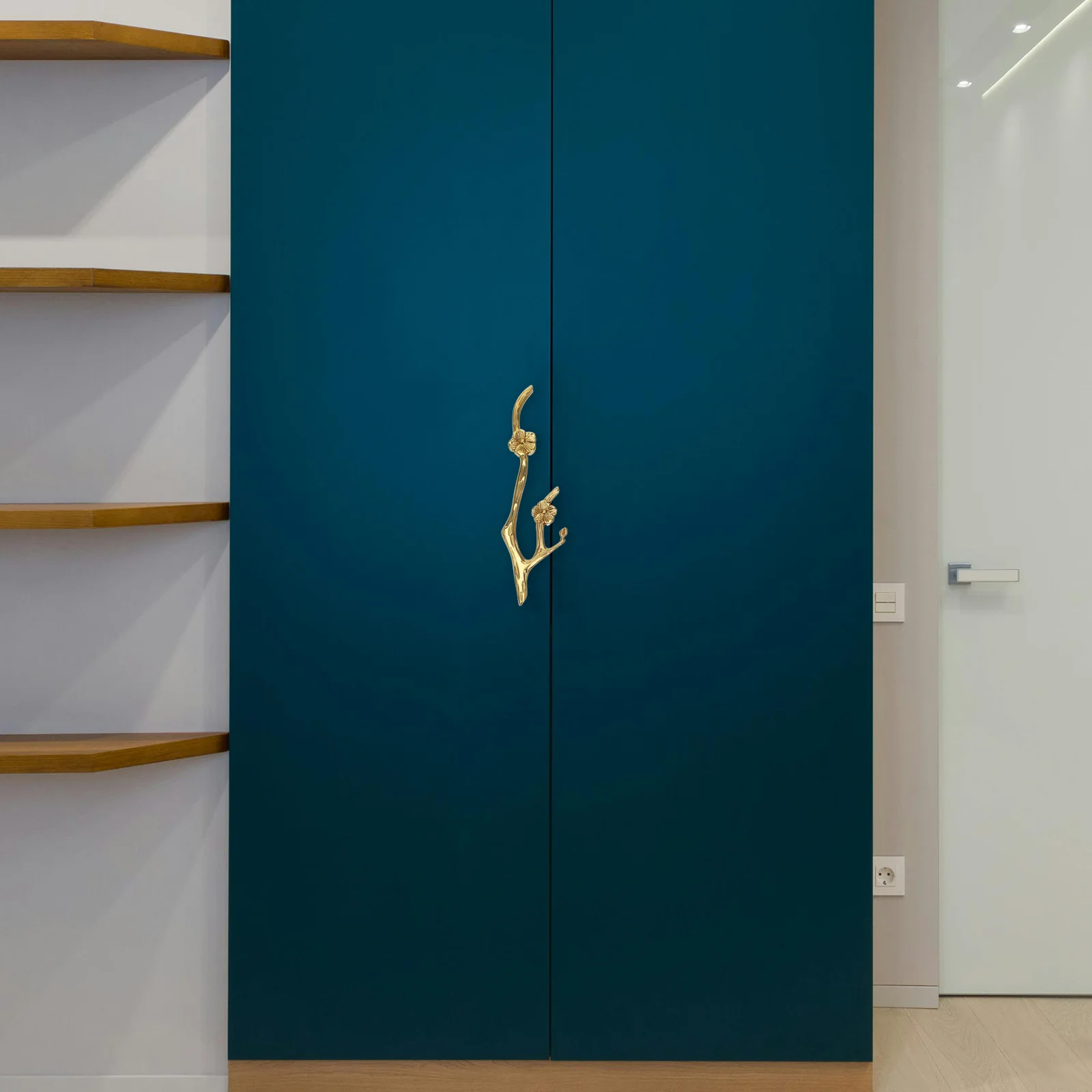 

Brass Flower Branch Dresser Knob Decorative Cabinet Handle Pull for Wardrobe Drawer Kitchen Furniture Cupboard Knobs