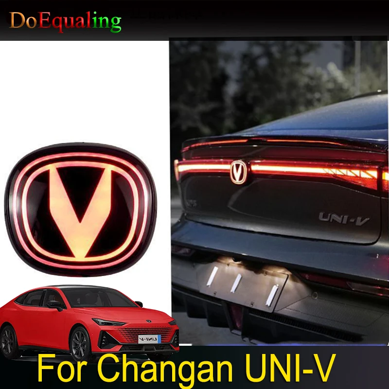 For Changan UNI-V UNI V 2024 2023 2022 2021 Car Rear Emblem Lights LED Emission IDD Hybrid Fuel Version Universal Modification