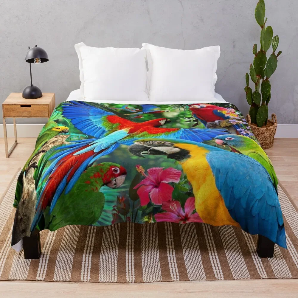 

Parrots Throw Blanket Luxury Decorative Sofa Blankets