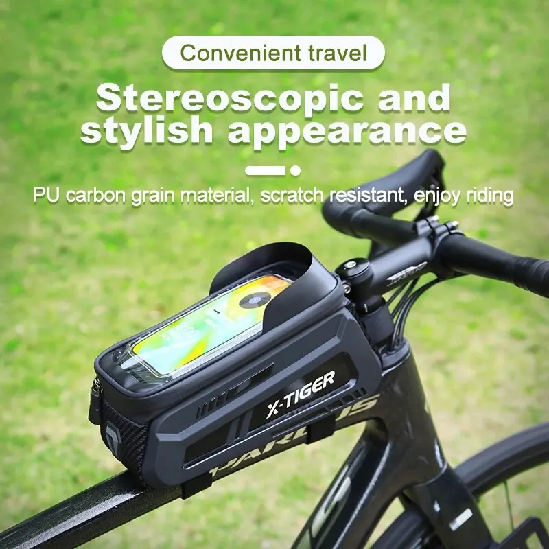 X-TIGER Bike Bag Frame Front Tube Cycling Bag Bicycle Waterproof Phone Case Holder 8 Inches Touchscreen Bag Accessorie